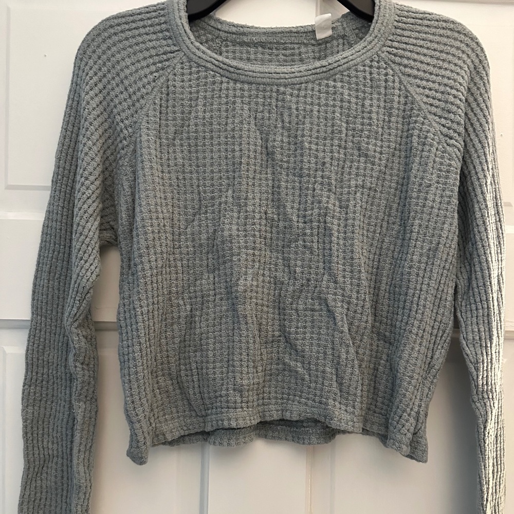 Ash Blue Waffle Knit Top